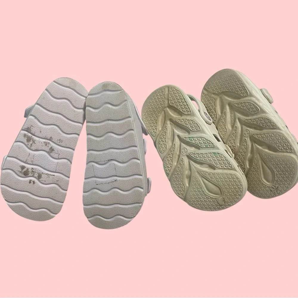 Cream and White Water Shoes with Fun Designs Set of 2